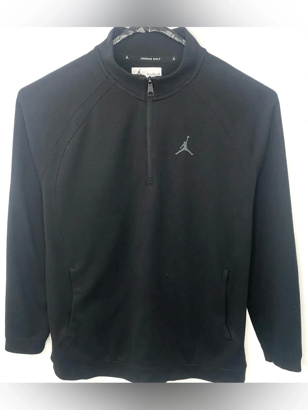 Nike Air Jordan Golf Men’s Black Dri-Fit 1/4 Zip Lightweight Pullover Jacket XXL